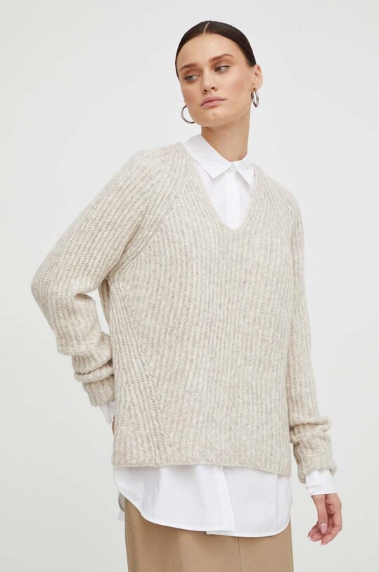 Μάλλινο πουλόβερ Drykorn 88528.422046 μπεζ AW23