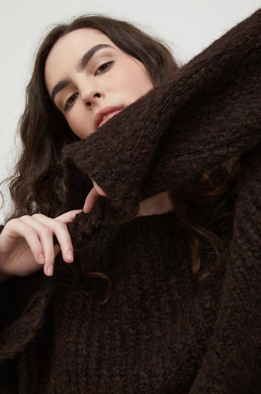 Lovechild sweter wełniany brązowy 8523463