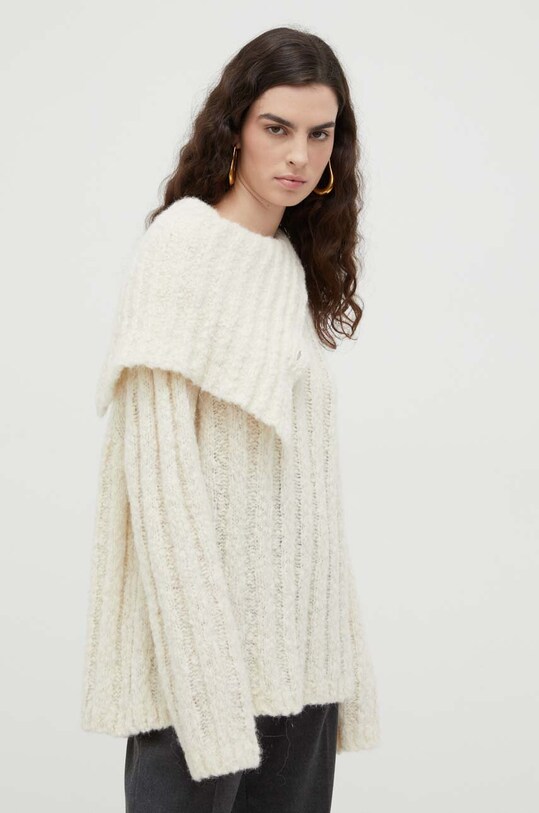 Lovechild pulover de lana fixat bej 8563463