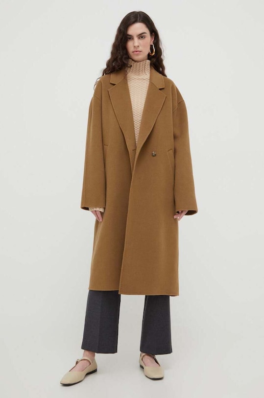 Lovechild sweter z domieszką wełny 8703456 beżowy AW23