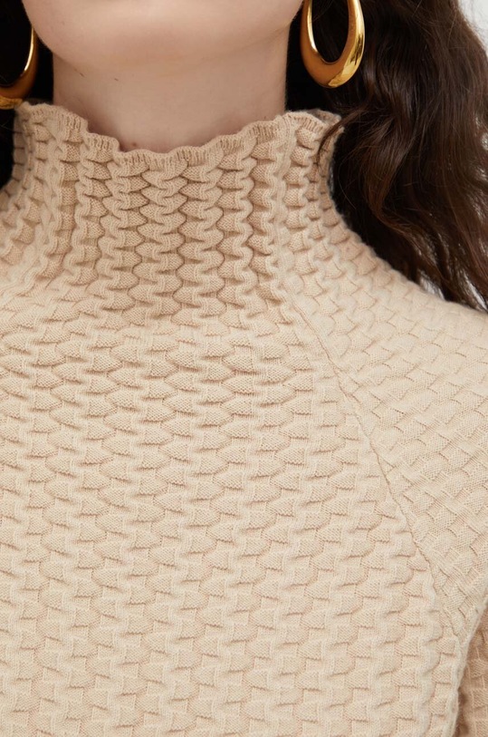 Lovechild sweter z domieszką wełny 8703456 beżowy