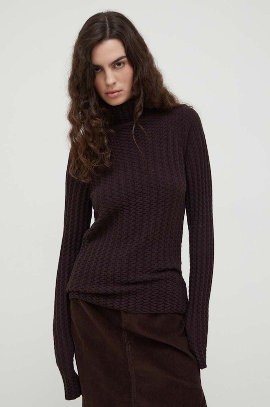 Lovechild sweter z domieszką wełny brązowy 8703456