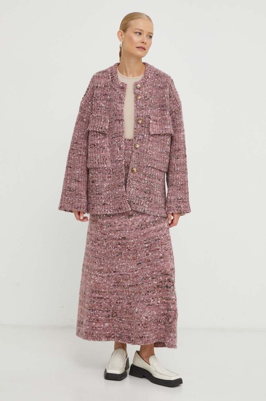 Lovechild kardigan wełniany 8763455 różowy AW23