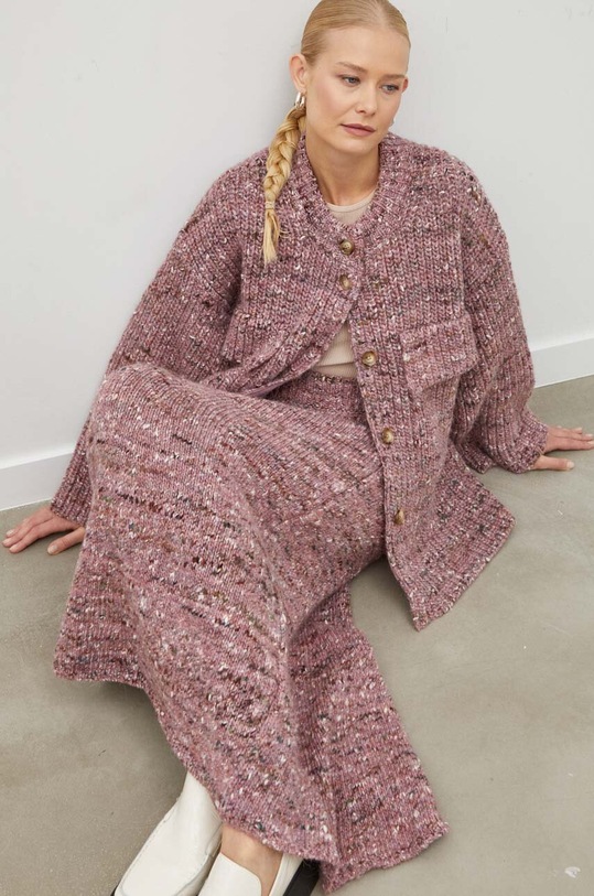 Lovechild kardigan wełniany 8763455 różowy