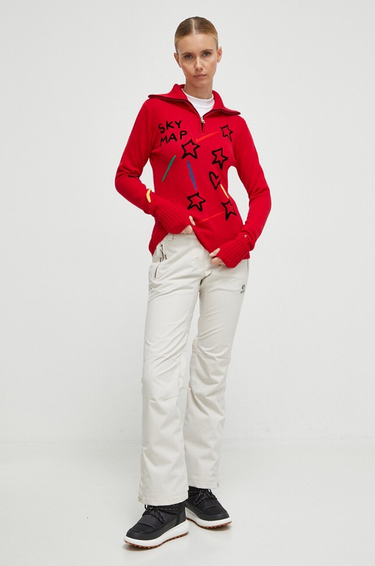 Rossignol sweter wełniany JCC RLMWO04 czerwony AW23