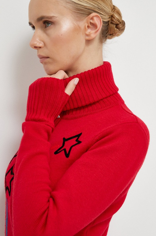 Rossignol sweter wełniany JCC czerwony RLMWO04
