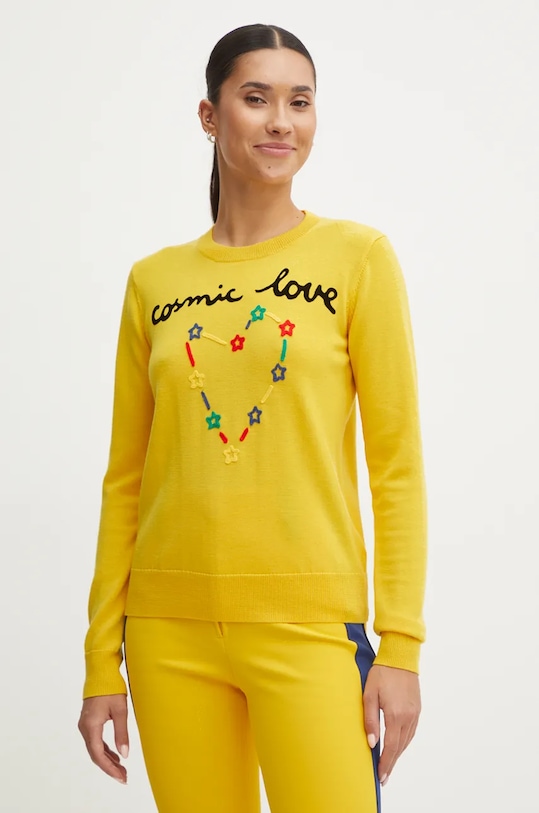 Rossignol sweter wełniany JCC okrągły żółty RLMWO06