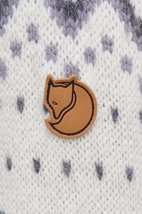 Μάλλινο πουλόβερ Fjallraven F84792 λευκό