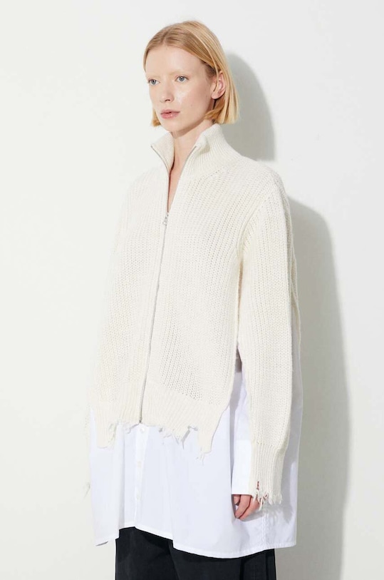 MM6 Maison Margiela cardigan din amestec de lână cardigan bej S62HP0009