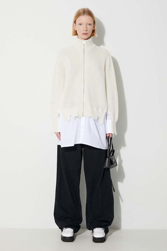 Svetr s příměsí vlny MM6 Maison Margiela Cardigan S62HP0009 červená AW23