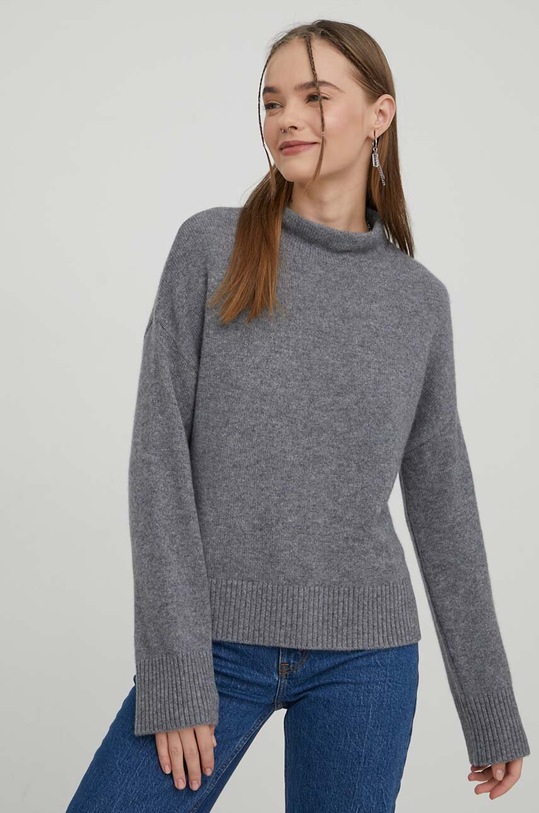 Abercrombie & Fitch sweter kaszmirowy wełna szary KI150.3337.940