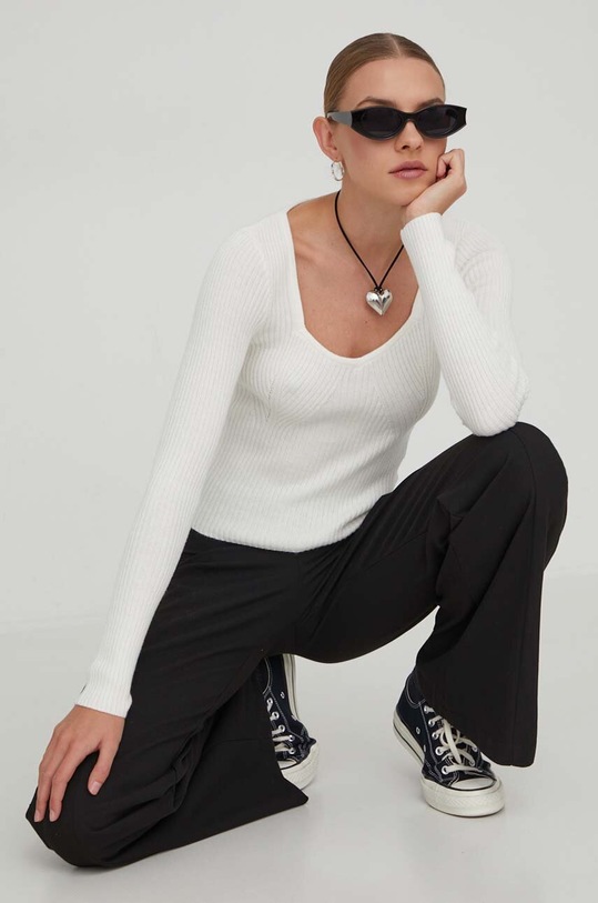 Hollister Co. pulover KI350.3213.101 alb AW23