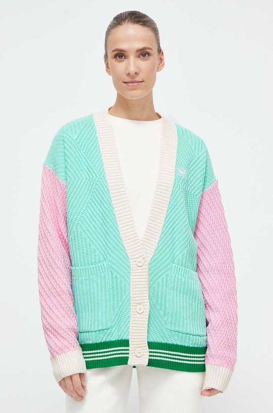 adidas Originals kardigan bawełniany wzorzyste multicolor IK7494