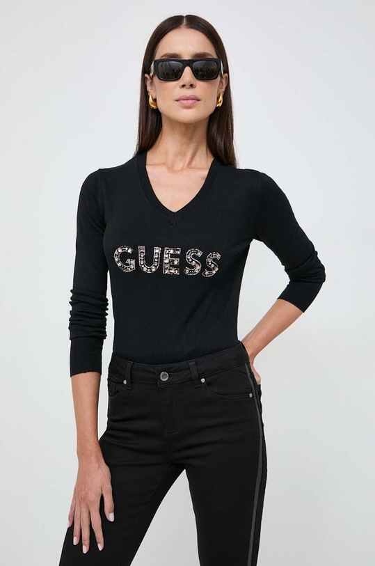 Guess sweter HAILEY szpic czarny W4RR37.Z2NQ2