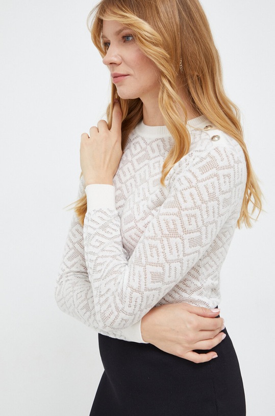 Guess pulover din amestec de lana subtiri bej W4RR28.Z3C90
