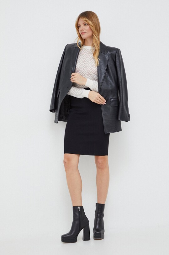 Guess sweter z domieszką wełny CHELSEA W4RR28.Z3C90 beżowy SS24