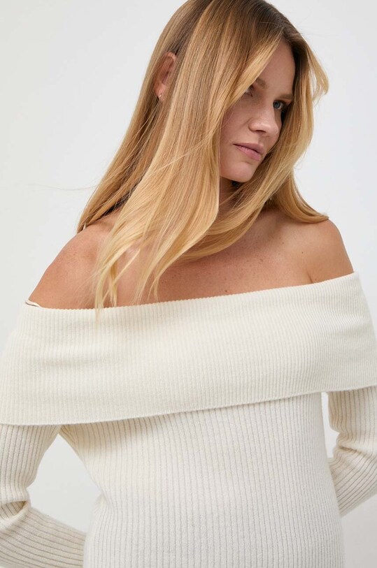 MICHAEL Michael Kors sweter wełniany beżowy MH360PQ6V1