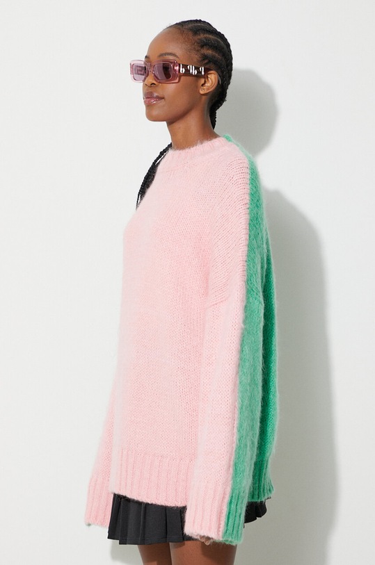 JW Anderson pulover din amestec de lână rotund roz KW1018.YN0272