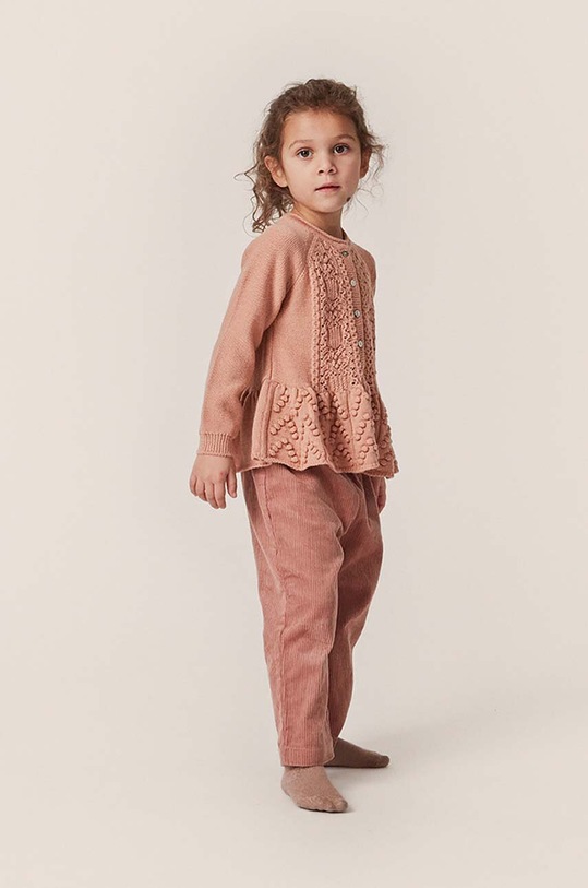 Detský vlnený kardigan Konges Sløjd vlna béžová KS5923