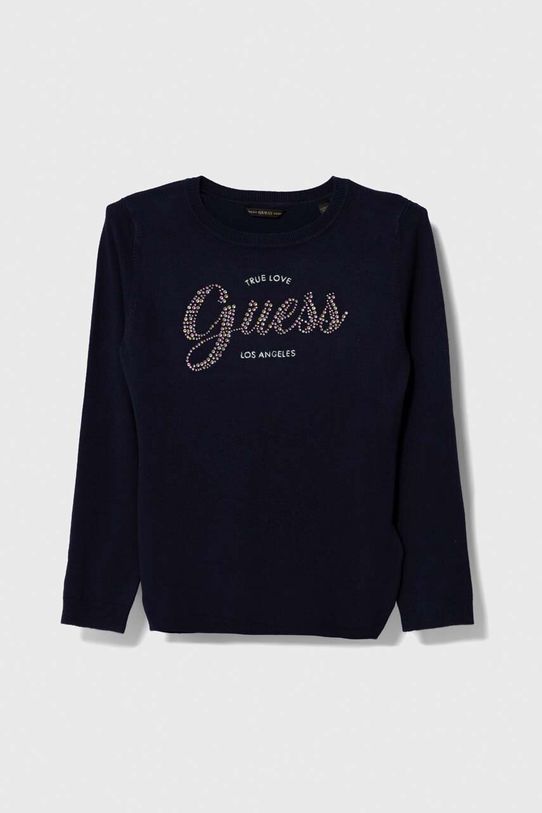 Guess sweter dziecięcy aplikacja granatowy J3YR05.Z2NQ2.9BYX