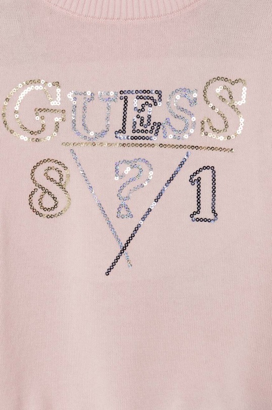 Dziewczynka Guess sweter bawełniany dziecięcy K3YR04.Z3820.9BYX różowy