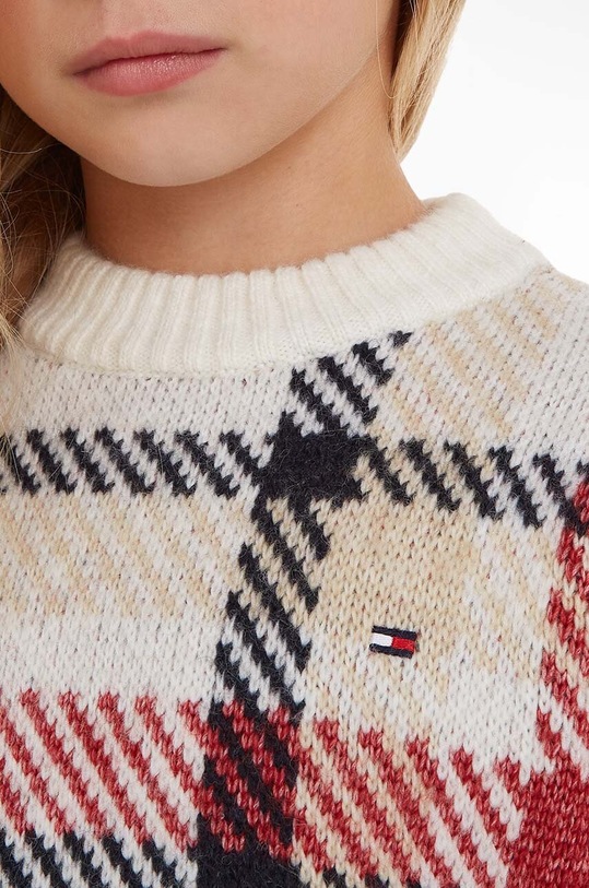 Detský sveter s prímesou vlny Tommy Hilfiger KG0KG07469.128.176.9BYX biela