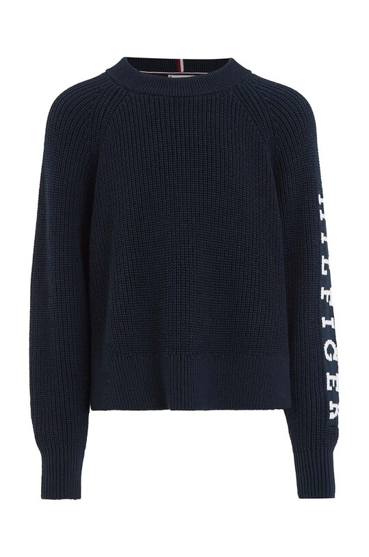 Otroški bombažen pulover Tommy Hilfiger KG0KG07480.128.176.9BYX mornarsko modra AW23