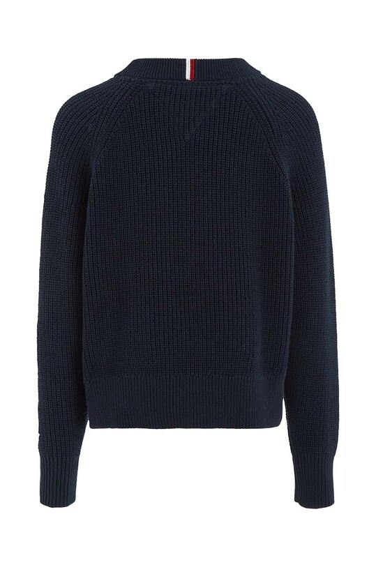 Deklice Otroški bombažen pulover Tommy Hilfiger KG0KG07480.128.176.9BYX mornarsko modra
