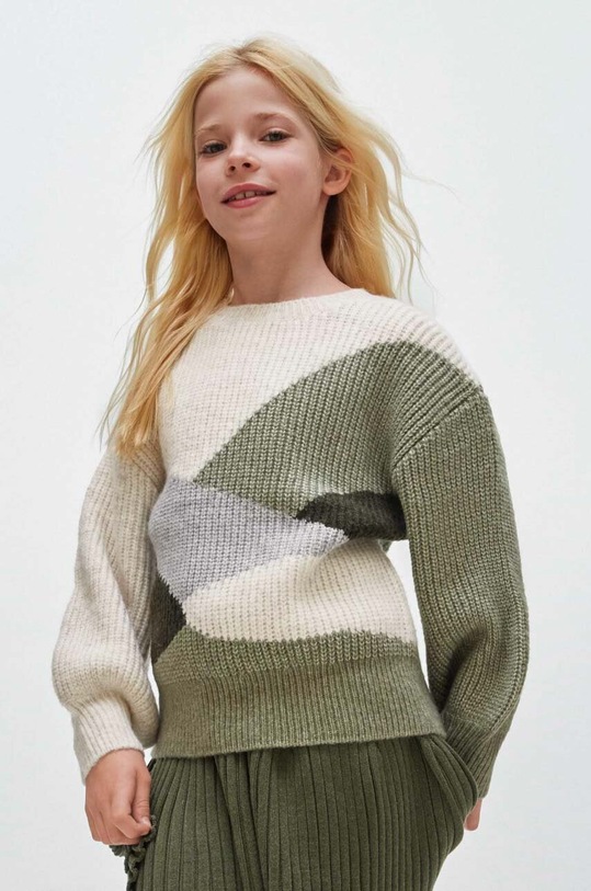 Mayoral pulover pentru copii din amestec de lana 7306.8D.Junior.9BYX verde AW23