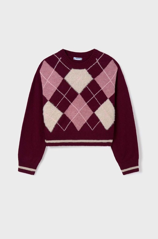 Mayoral sweter dziecięcy z domieszką wełny bordowy 7309.8G.Junior.9BYX