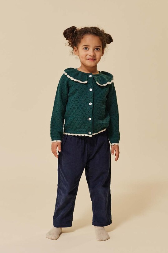 Konges Sløjd cardigan copii uni verde KS6412