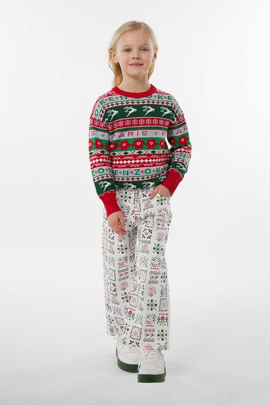 Kenzo Kids sweter z domieszką wełny dziecięcy z domieszką wełny czerwony K15733.102.108