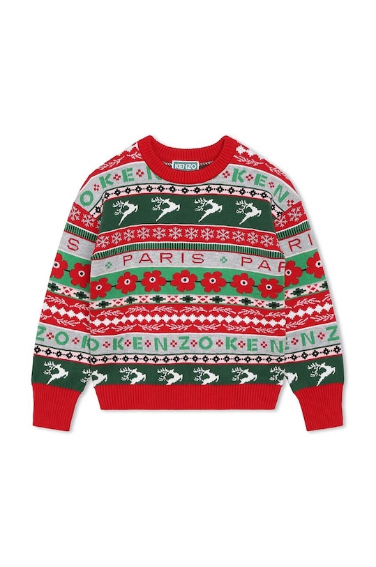 Детский свитер с примесью шерсти Kenzo Kids K15733.102.108 красный AW23