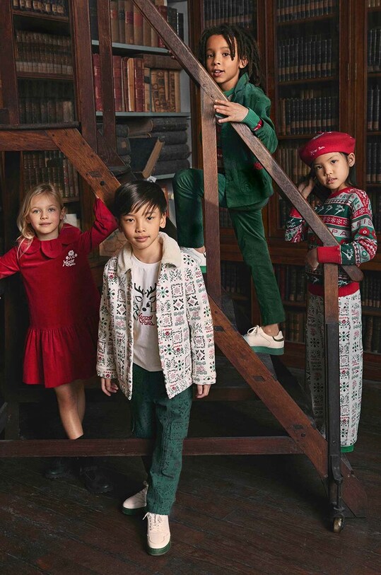 Παιδικό πουλόβερ από μείγμα μαλλιού Kenzo Kids K15733.114.150 κόκκινο