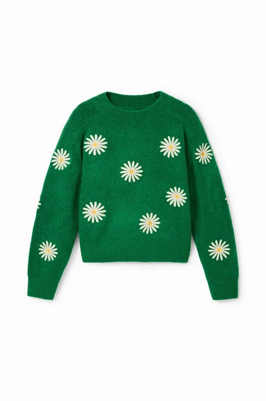 Desigual sweter z domieszką wełny dziecięcy 23WGJF01 zielony AW23