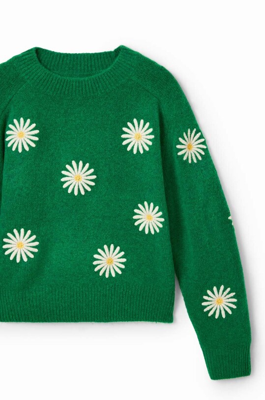 Desigual sweter z domieszką wełny dziecięcy zielony 23WGJF01