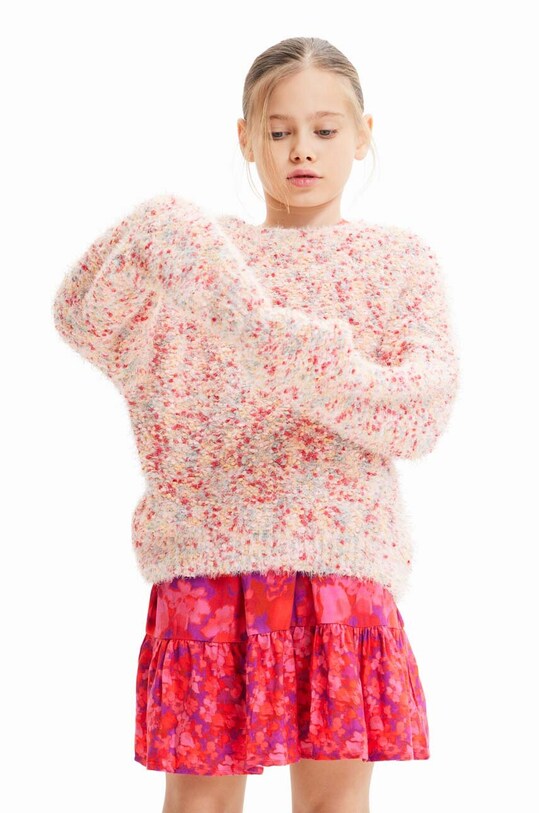 Desigual pulover pentru copii din amestec de lana cu modele multicolor 23WGJF04