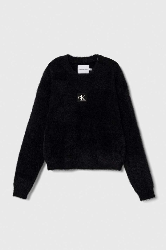 Детски пуловер Calvin Klein Jeans средно дебел черен IG0IG02217.9BYX