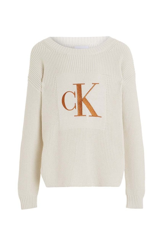 Detský bavlnený sveter Calvin Klein Jeans IG0IG02259.9BYX béžová AW23