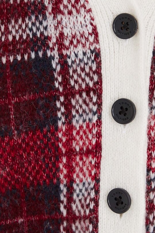 Детский кардиган с примесью шерсти Tommy Hilfiger красный KG0KG07635.128.176.9BYX