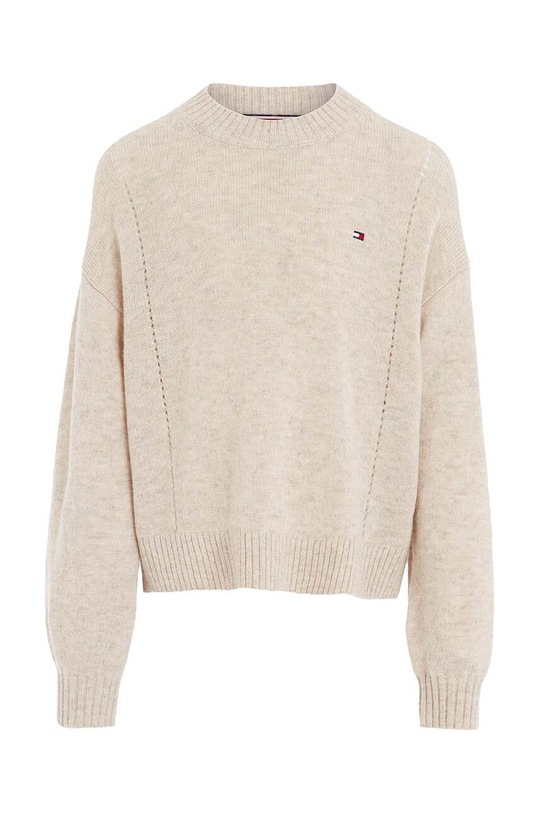 Tommy Hilfiger pulover de lână pentru copii KG0KG07801.74.122.9BYX bej AW23