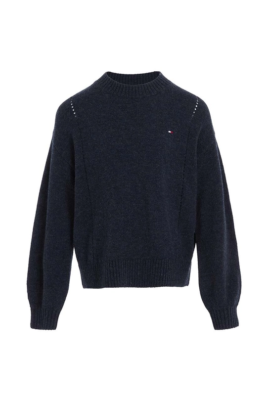 Παιδικό μάλλινο πουλόβερ Tommy Hilfiger KG0KG07801.74.122.9BYX σκούρο μπλε AW23