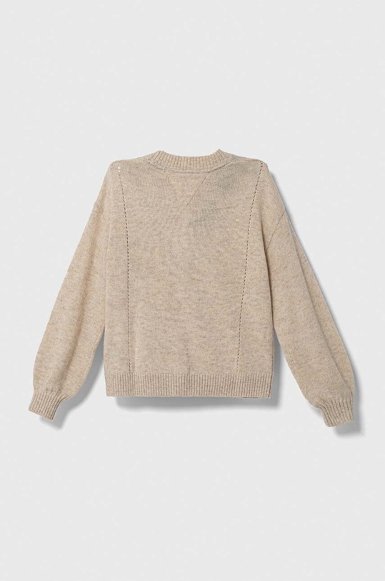 Tommy Hilfiger pulover de lână pentru copii KG0KG07801.128.176.9BYX bej AW23