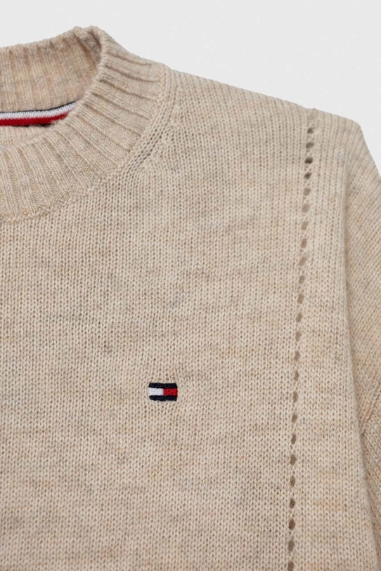 Κοριτσίστικα Παιδικό μάλλινο πουλόβερ Tommy Hilfiger KG0KG07801.128.176.9BYX μπεζ