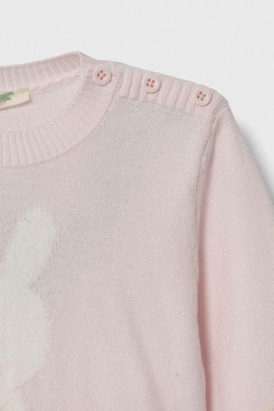 Djevojčice Pamučni pulover za bebe United Colors of Benetton 102CB100N.W.SEASONAL roza