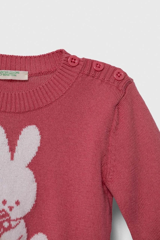 Dziewczynka United Colors of Benetton sweter bawełniany niemowlęcy 102CB100N.W.SEASONAL różowy