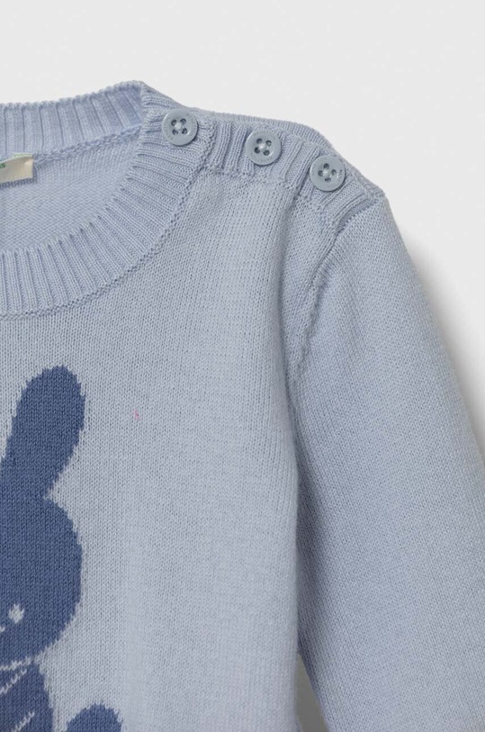 Fete United Colors of Benetton pulover din bumbac pentru bebeluși 102CB100N.W.SEASONAL albastru
