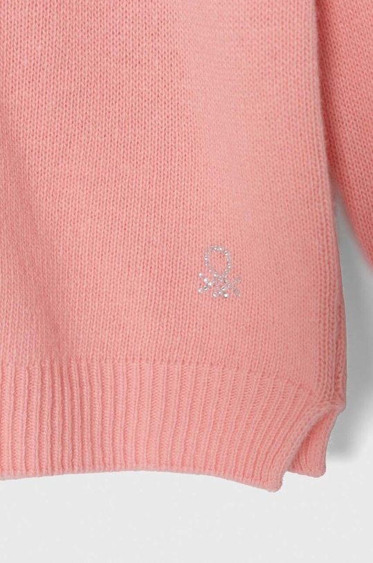 Dziewczynka United Colors of Benetton kardigan wełniany dziecięcy 1244C500F.G.SEASONAL różowy