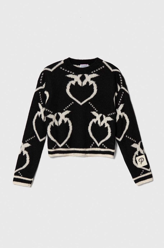 Pinko Up pulover copii cu modele negru F3PIJGJP206