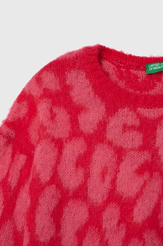 Dziewczynka United Colors of Benetton sweter z domieszką wełny dziecięcy 106QH101C.P.SEASONAL różowy